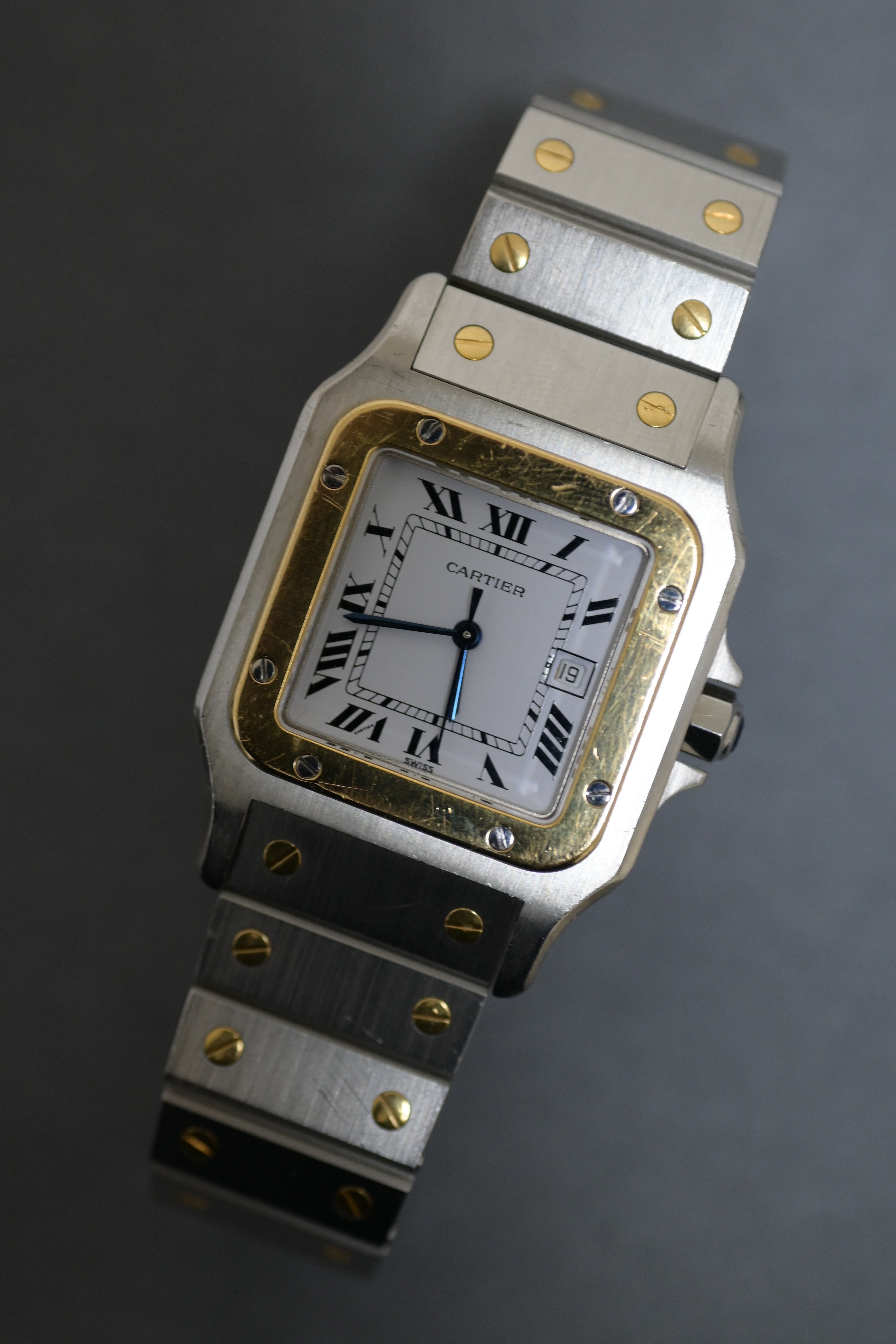 カルティエ/サントスガルベLM/正規OH済み/サントスカレ/コンビ/2961 カルティエ サントスガルべ LM 2961 1980年代 – 黒船時計古酒店