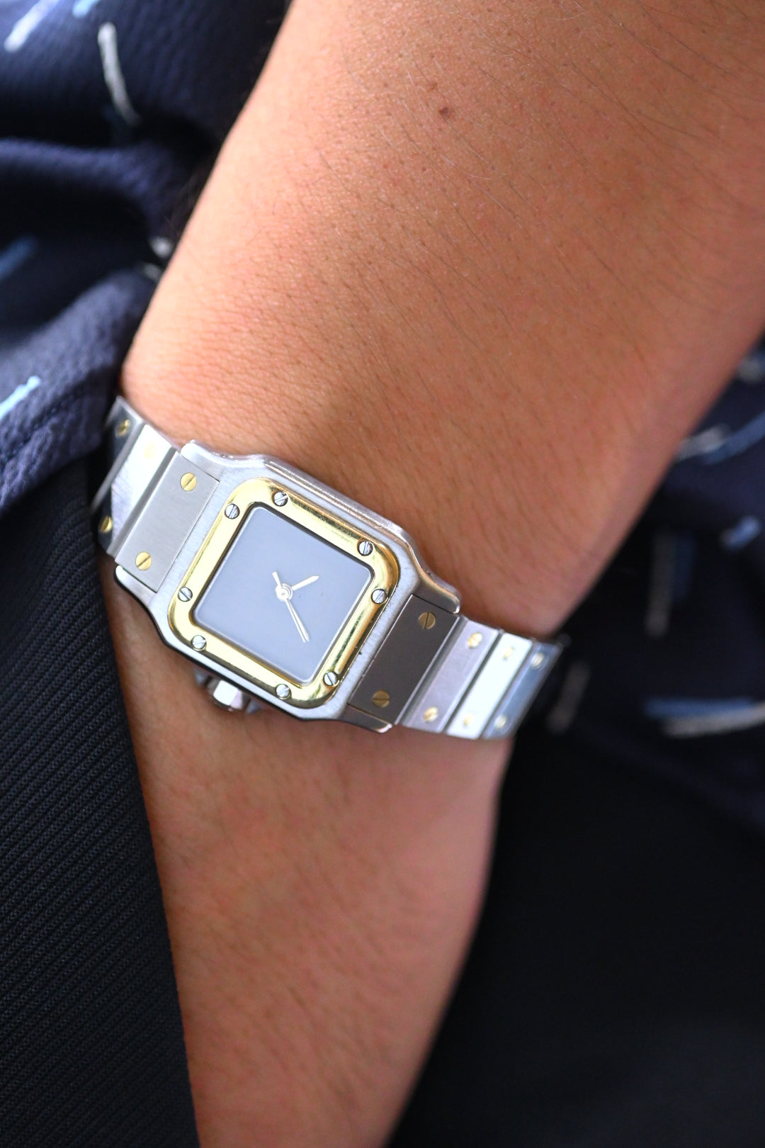 CARTIER カルティエ サントスカレ SMサイズ グレー ゴースト YGコンビ