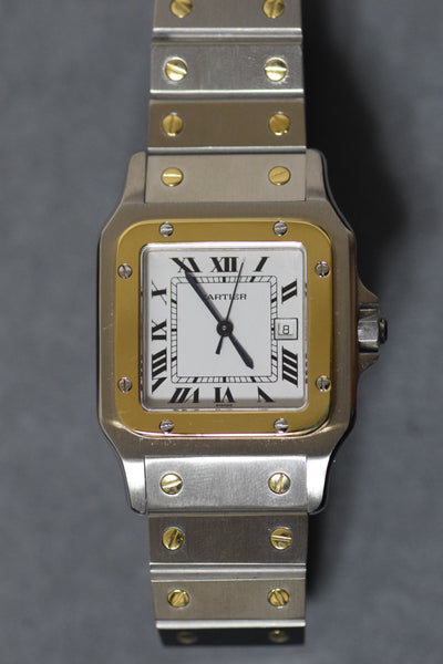 Cartier Santos Galbee LM size stainless steel x gold combination automatic model Ref: 2961