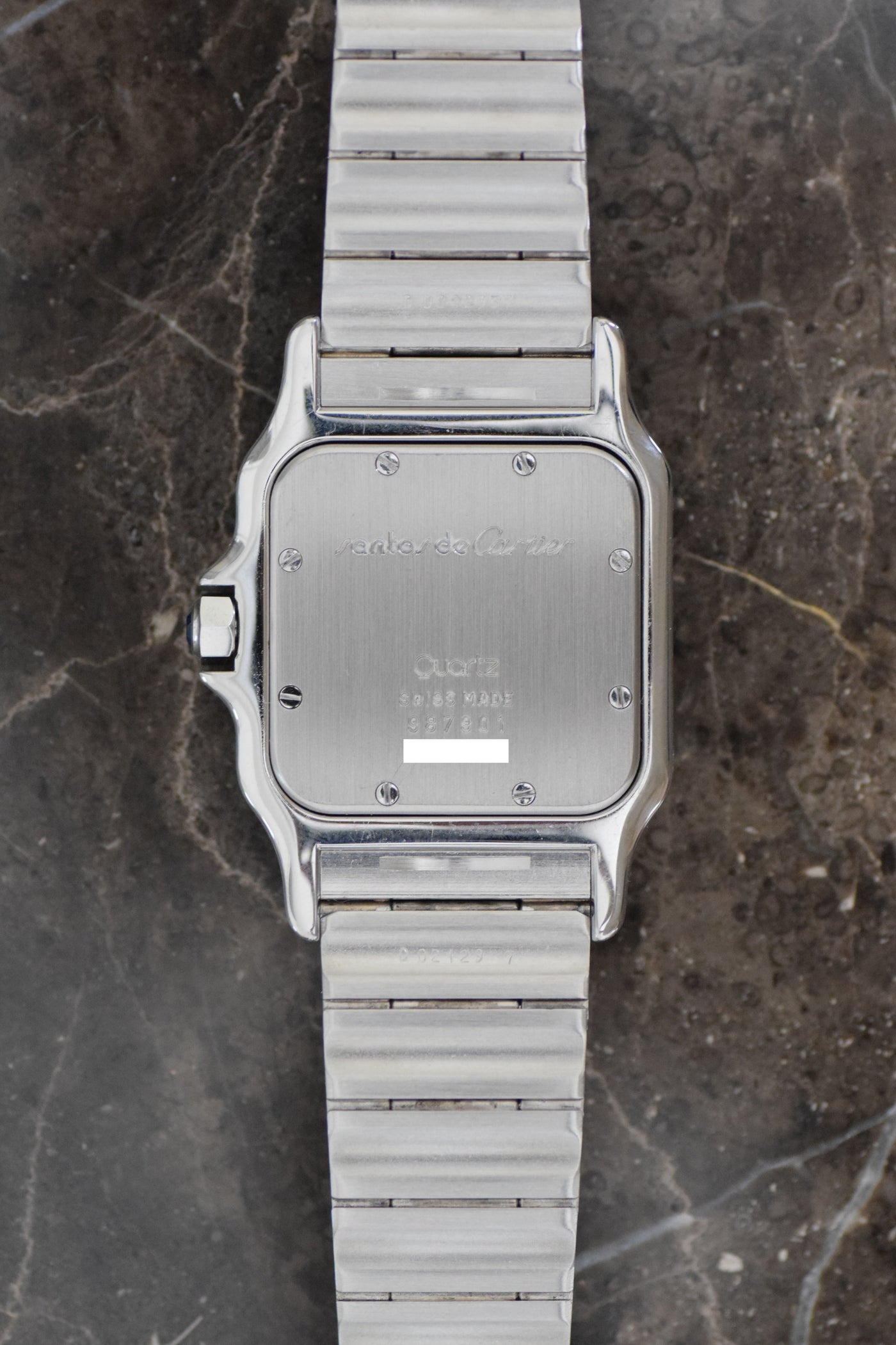[With warranty] Cartier Santos Galbe LM size Quartz All stainless steel Blue index Ref: 1564