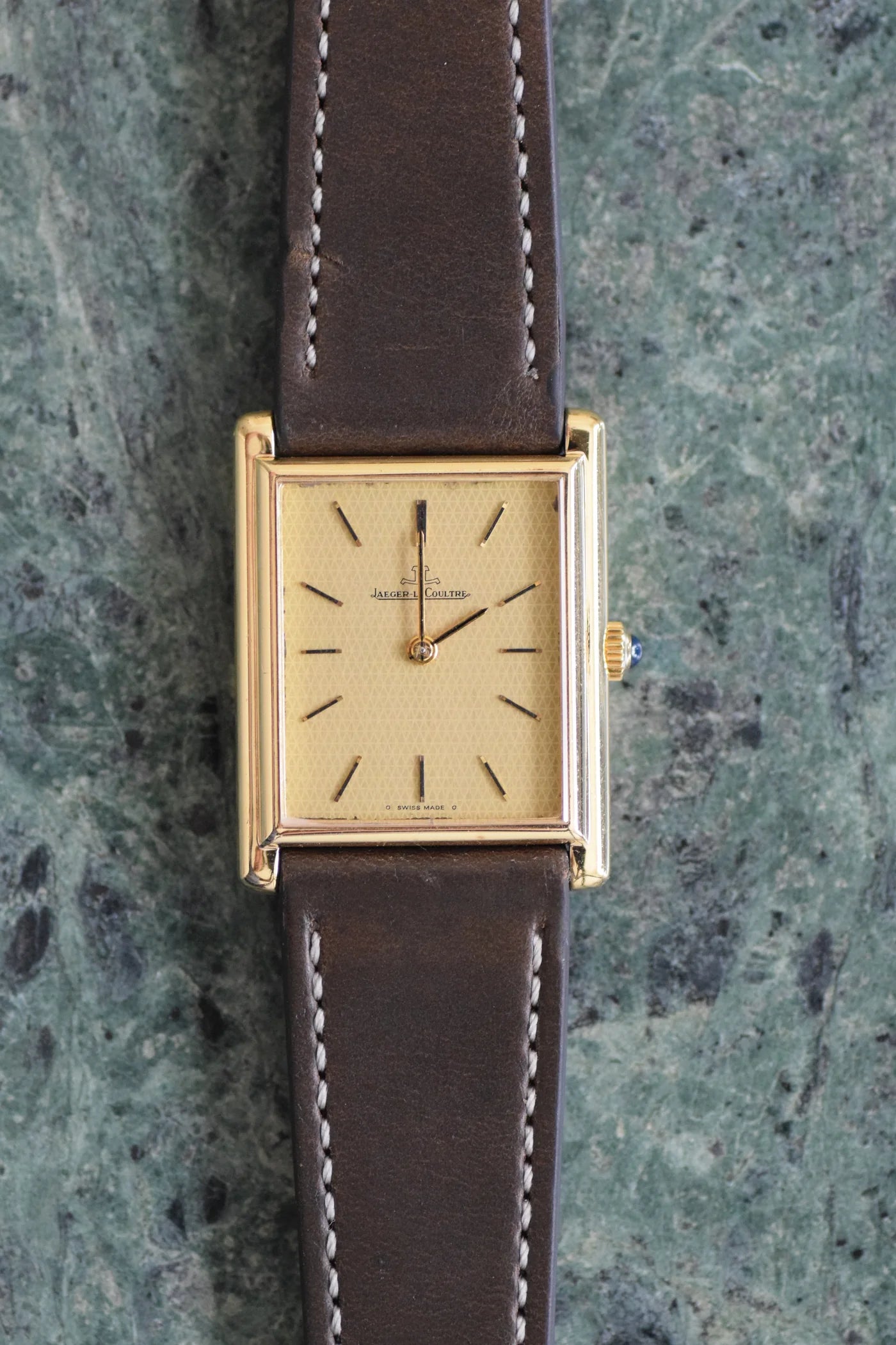 Jaeger-LeCoultre REF.6129.21 1970s 18K Yellow Gold Rectangular Model