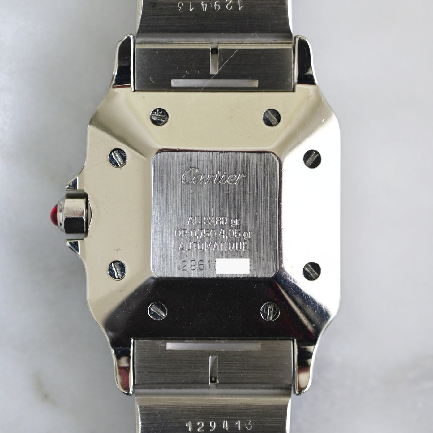 カルティエ/CARTIER サントスカレ/ガルべ バーガンディ LMサイズ YGコンビ