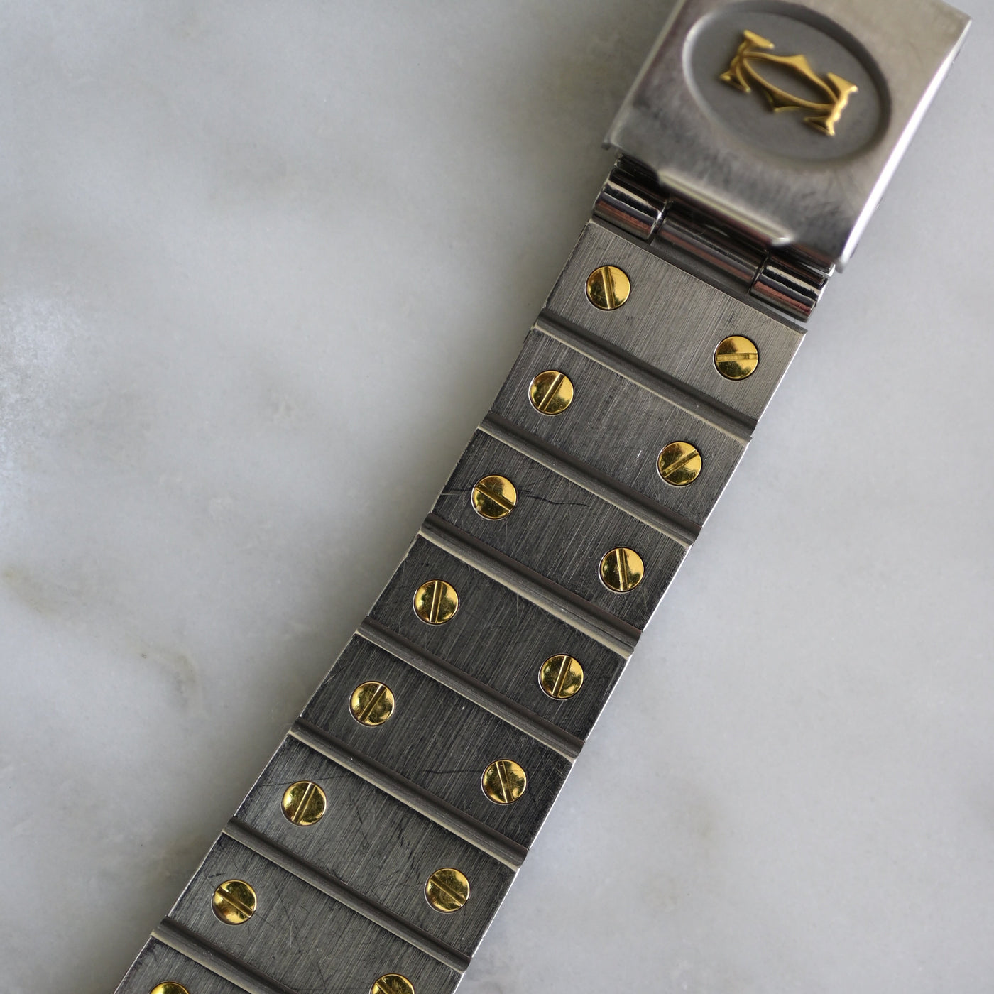 カルティエ/CARTIER サントスカレ/ガルべ バーガンディ LMサイズ YGコンビ