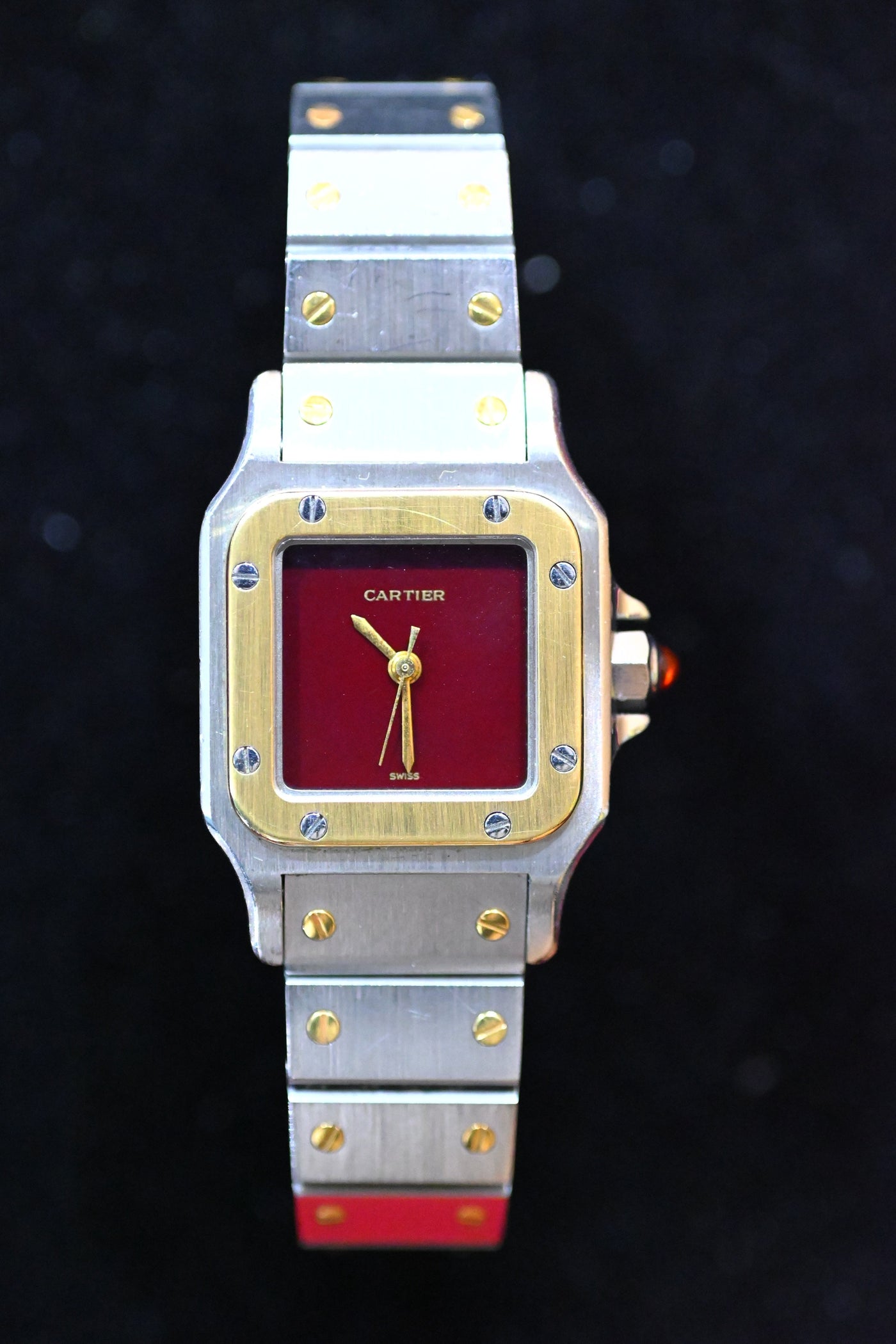 【バックオーダー品】CARTIER カルティエ サントスカレ SMサイズ バーガンディ YGコンビ 自動巻