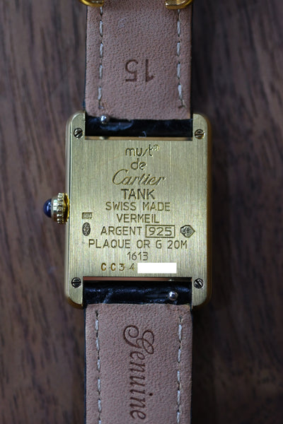 CARTIER カルティエ マストタンク SMサイズ 飛びローマン クォーツ