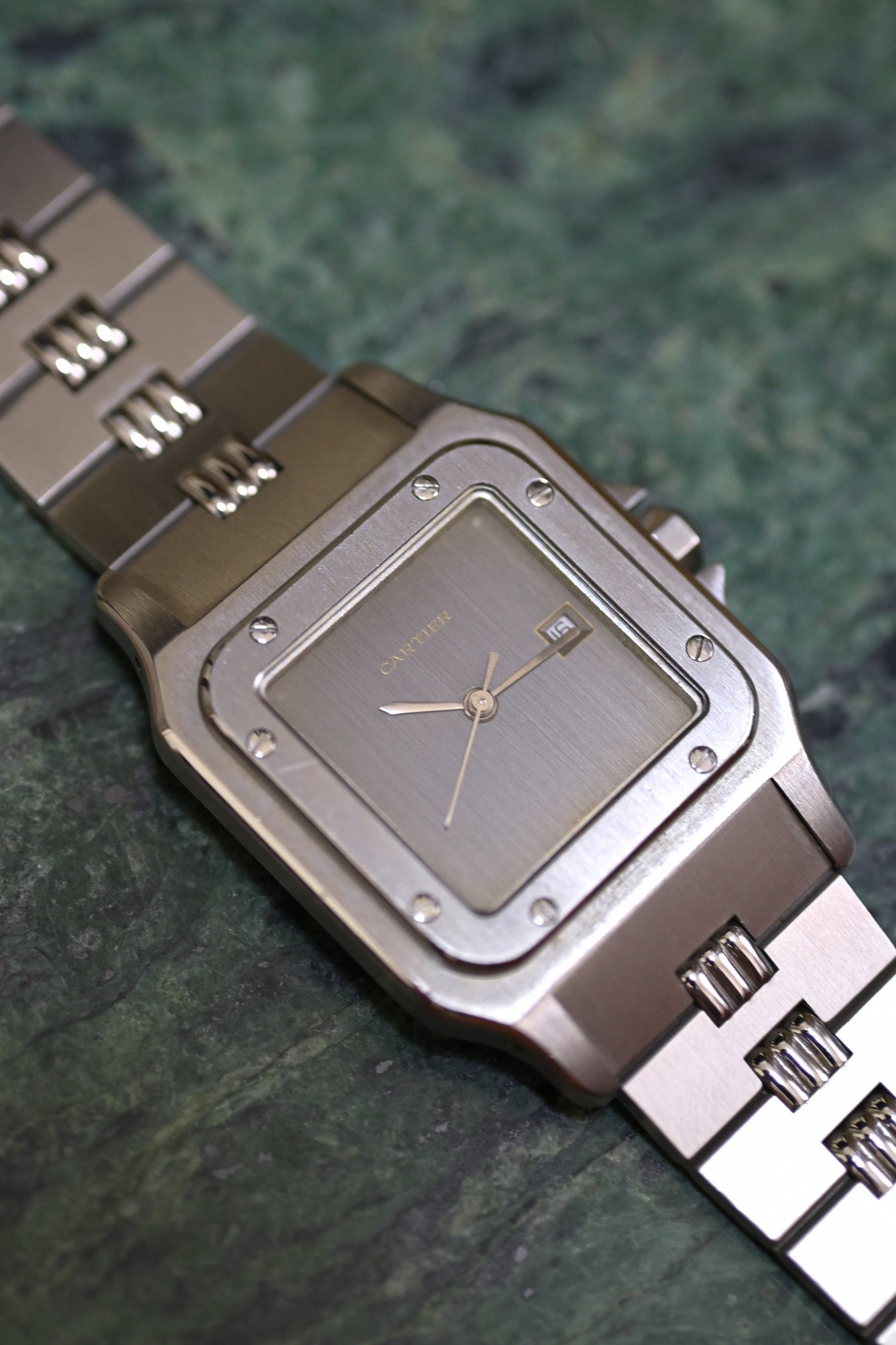 CARTIER カルティエ サントスカレ LMサイズ グレー ゴースト ステンレスモデル ゴドロンブレス Ref.2960 自動巻