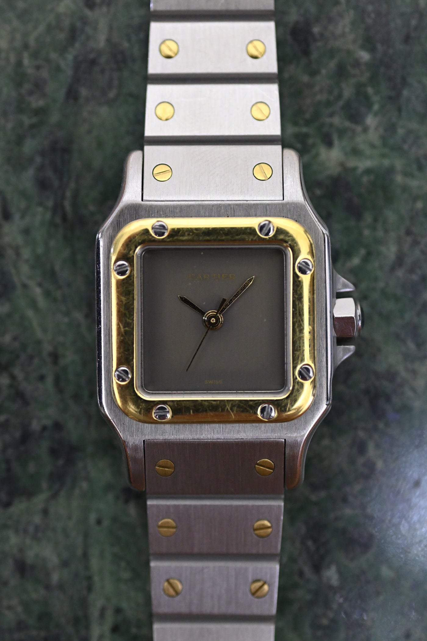 CARTIER カルティエ サントスカレ SMサイズ グレー ゴースト YGコンビ 自動巻