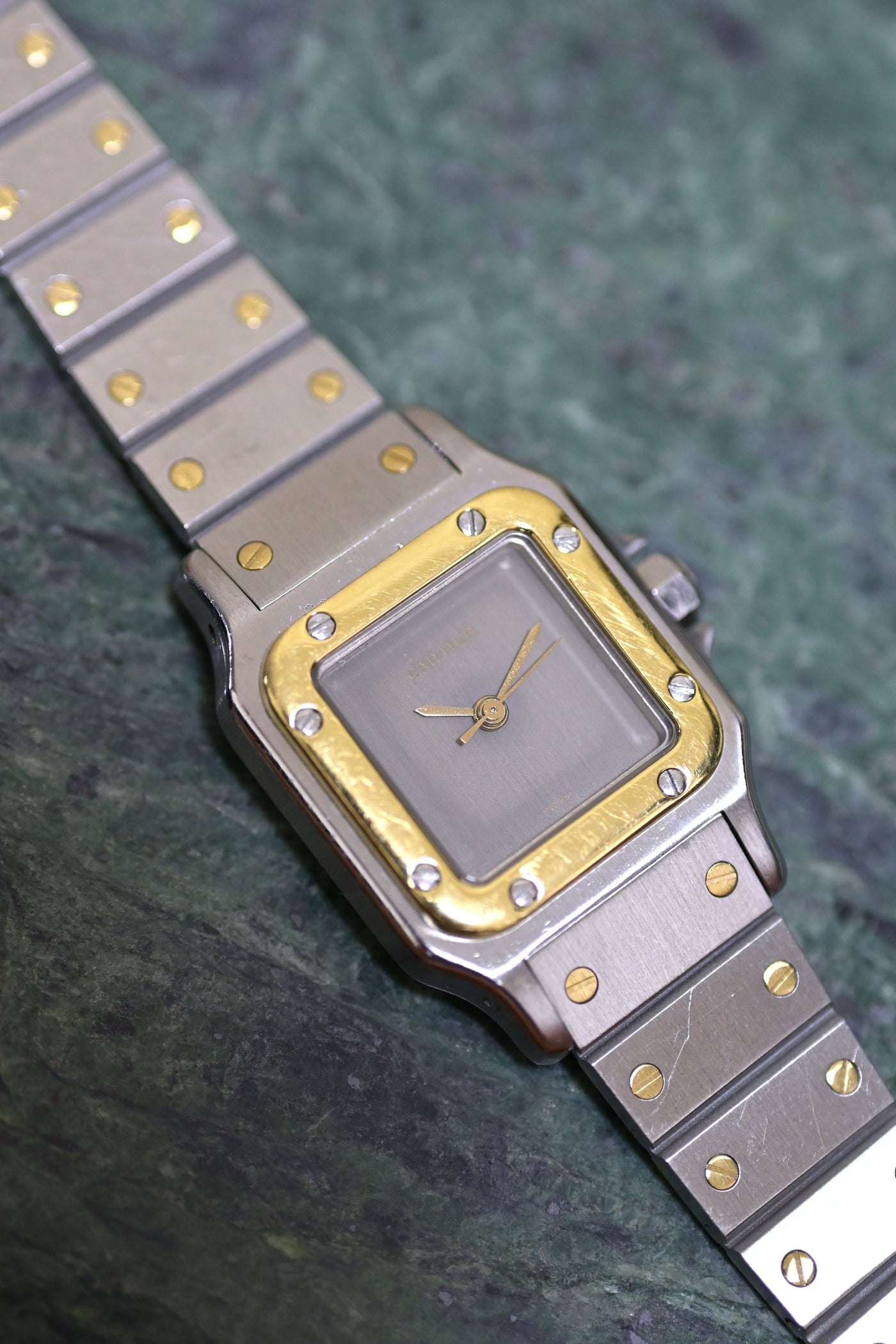 CARTIER カルティエ サントスカレ SMサイズ グレー ゴースト YGコンビ 自動巻