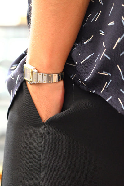 CARTIER カルティエ サントスカレ SMサイズ グレー ゴースト YGコンビ 自動巻