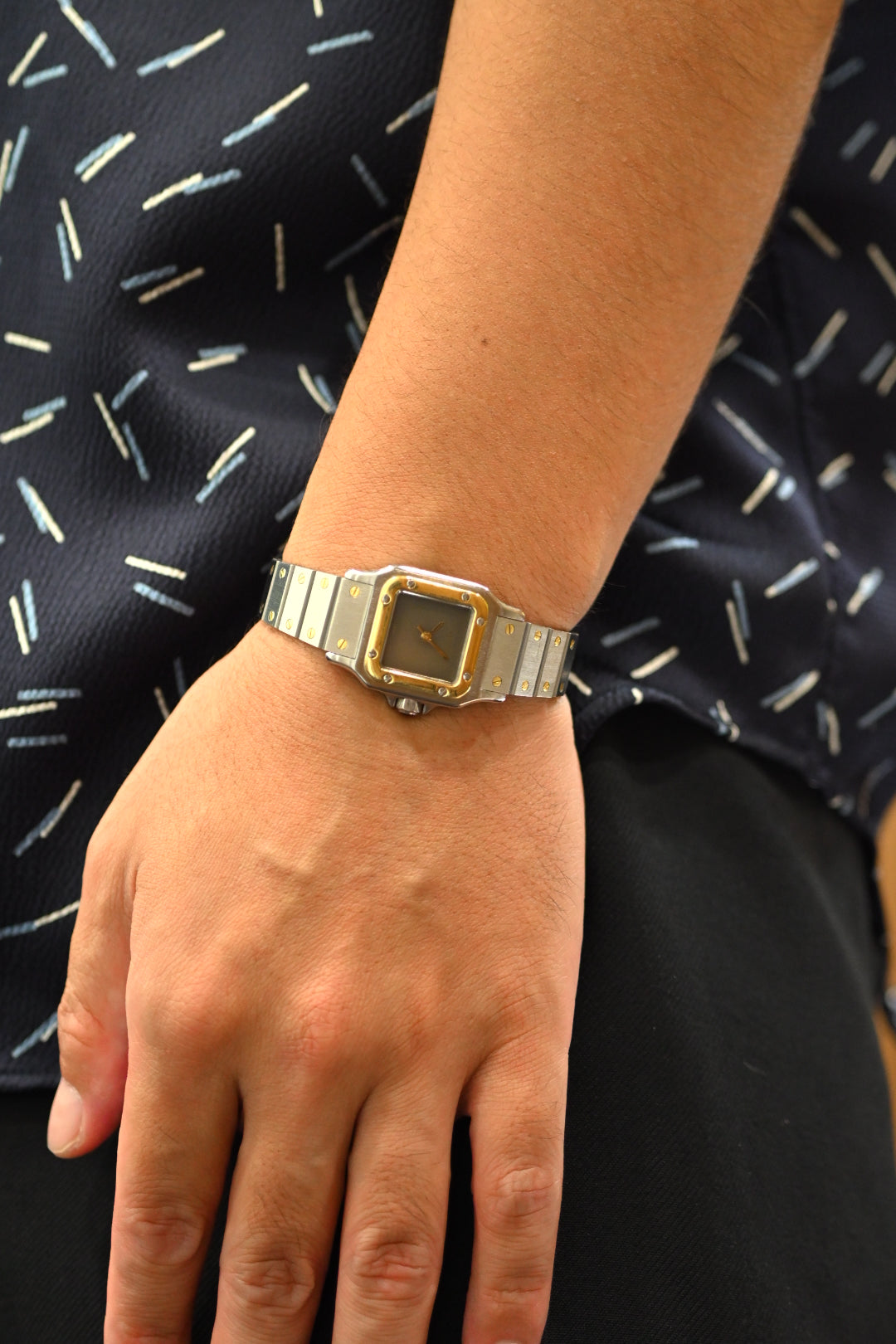 CARTIER カルティエ サントスカレ SMサイズ グレー ゴースト YGコンビ 自動巻