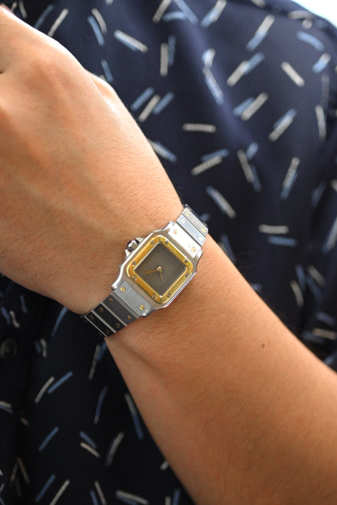 CARTIER カルティエ サントスカレ SMサイズ グレー ゴースト YGコンビ 自動巻