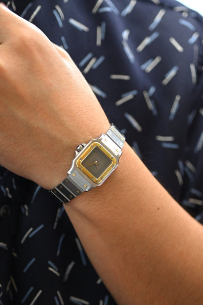 CARTIER カルティエ サントスカレ SMサイズ グレー ゴースト YGコンビ 自動巻