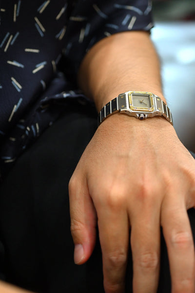 CARTIER カルティエ サントスカレ SMサイズ グレー ゴースト YGコンビ 自動巻