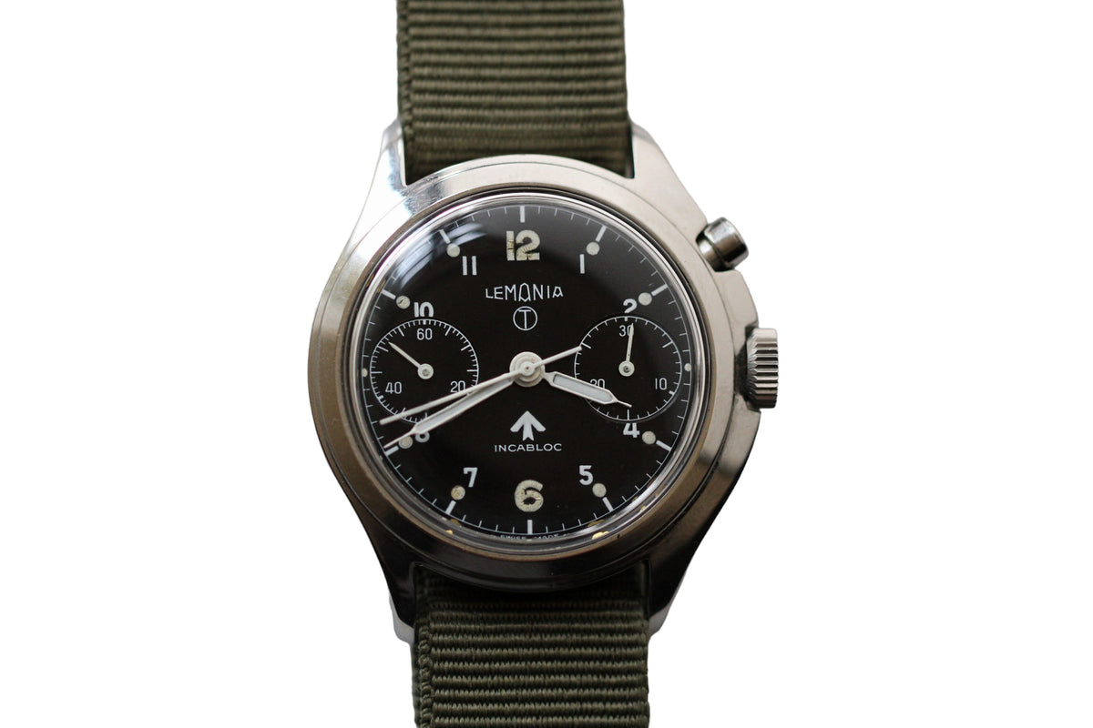 Lemania One-Push Chronograph Military Watch Third Model 15CHT (cal.2220) Royal Air Force 6BB