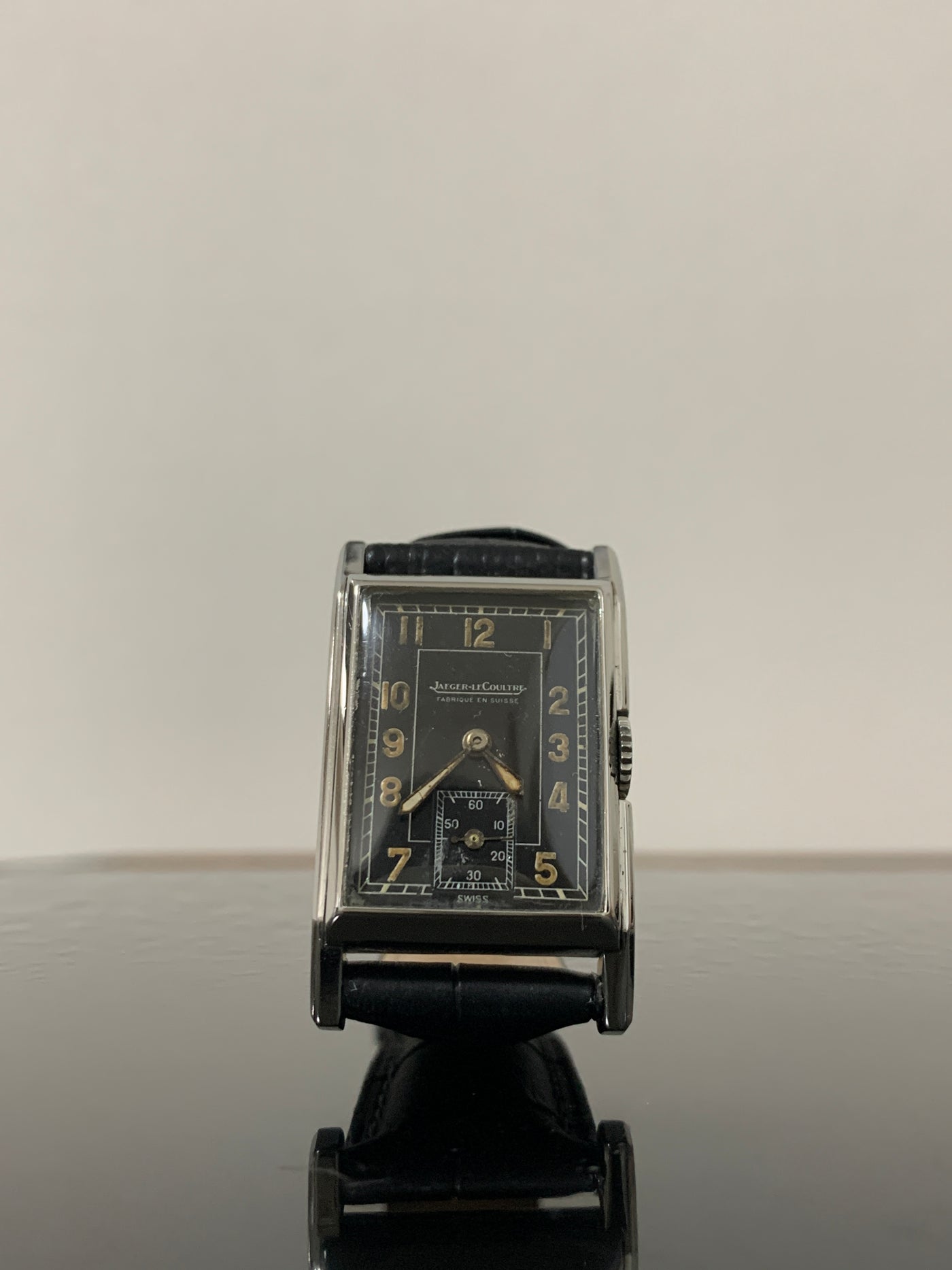 1943 Jaeger-LeCoultre rectangular hand-wound vintage watch
