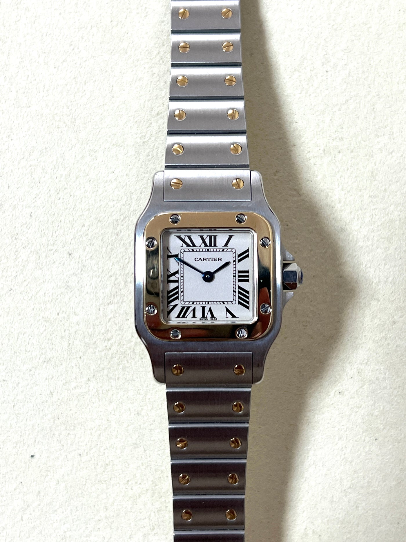 Cartier Santos Galbe SM size combination quartz ladies watch (with box)