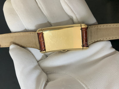 Movado 14k Curviplan Art Deco era rectangular wristwatch