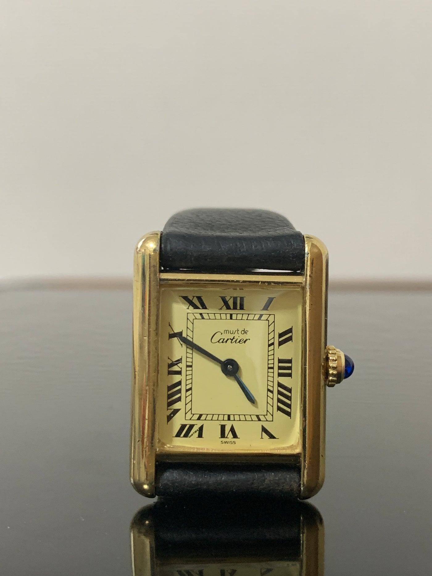 Cartier Must Tank Vermeil Watch for Women, Manual Winding SV925 Quartz Watch