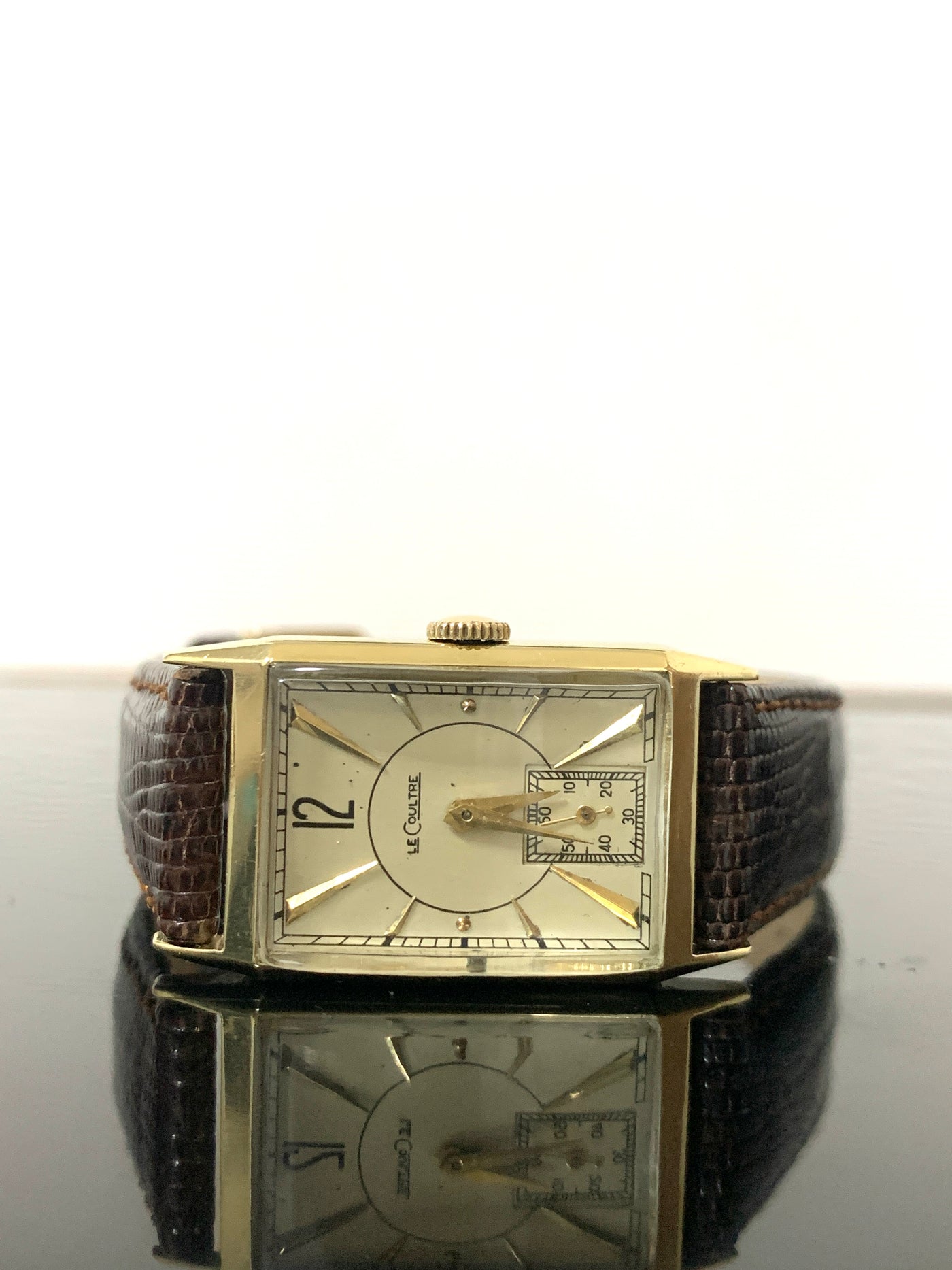 ルクルト（ジャガールクルト）レクタンギュラー型　アールデコ14k腕時計　1940年代