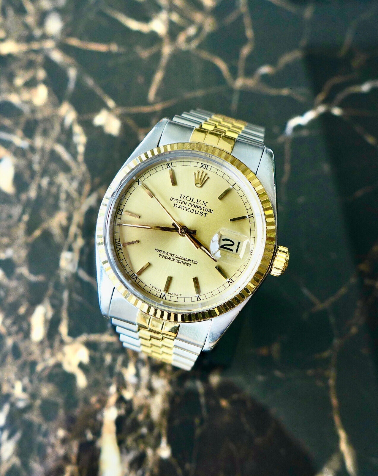 ロレックス腕時計 メンズ オイスター パーペチュアル デイトジャスト Ref.16013F スチール＆ゴールド 1979年