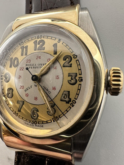 ロレックス腕時計 14kゴールドx ステンレス　フーデッド バブルバック