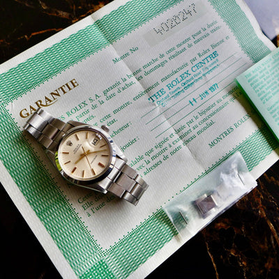 1975年製 ロレックス腕時計 オイスターデイト 34mm 1977年製 オリジナル サートスチール付き