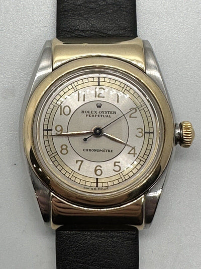 ロレックス腕時計 14kフーデッド バブルバック アラビアダイヤル