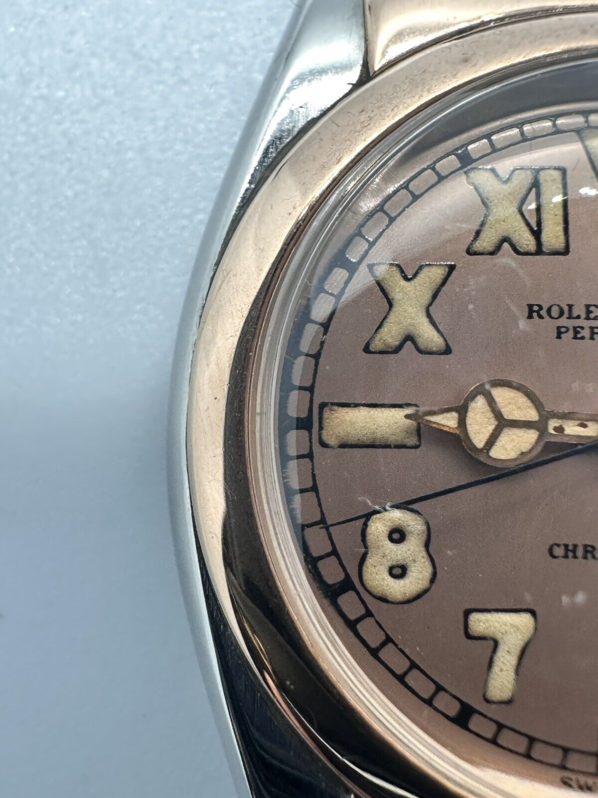 Rolex Watch Hooded Bubble Back Stainless Steel &amp; Rose Gold California Dial