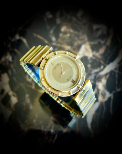 1980年代製 コルム メンズ クリッパークラブ 18Kゴールド 腕時計