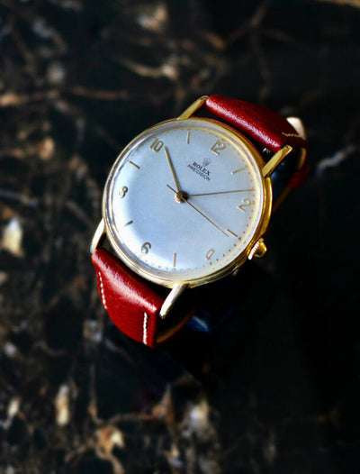 1950年代製 ロレックス メンズ プレシジョン Ref.4222 オーバーサイズ 35mm 18Kゴールド 腕時計