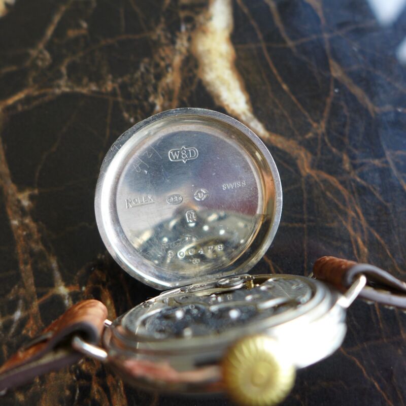 1916年製 ロレックス メンズ ミリタリー WW1 ミディアムサイズ オフィサー シルバー トレンチ 腕時計