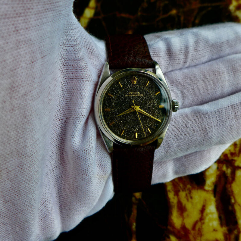 1959 Rolex Men's Oyster Perpetual Ref.6565 Tropical/Gilt Dial